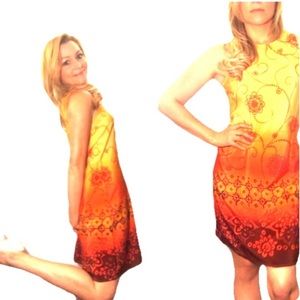 CALIFORNIA CONCEPTS Floral Swirl🌞 Dress To Knee🏆